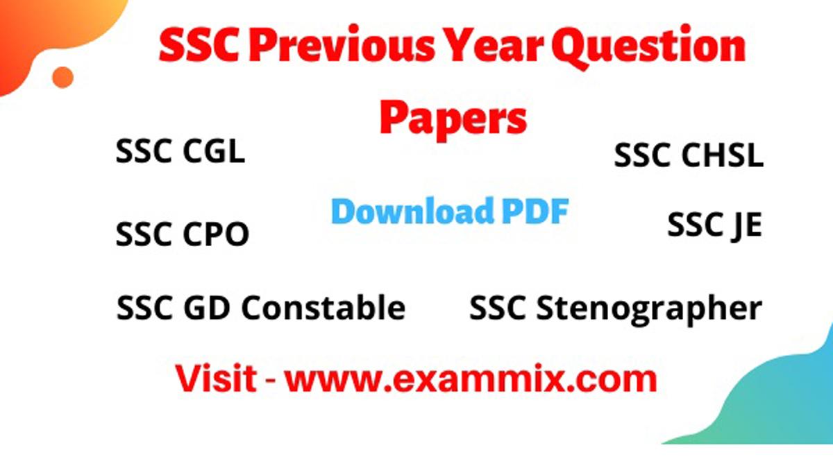 SSC Previous Year Question Papers PDF Download Hindi English