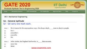 gate question paper 2020