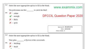 DFCCIL answer key 2020