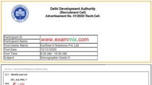 DDA Steno Question Paper 2020