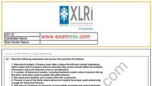 XAT 2021 Candidate Response Sheet