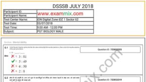 DSSSB PGT Biology Male and Female Question Paper