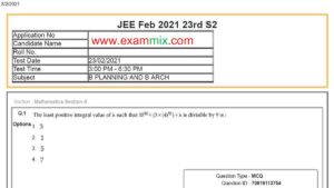 JEE Main Question Paper 2021