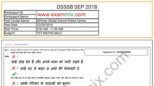 DSSSB TGT Maths Question Paper 2018 PDF