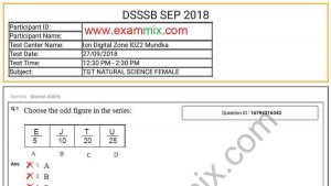 DSSSB Natural Science Question Paper