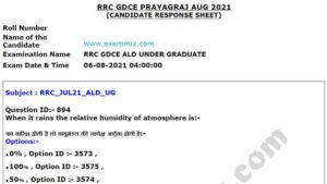 Railway GDCE Question Paper With Answer Key 2021