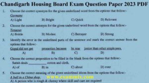 Chandigarh Housing Board Question Paper 2023