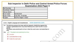 ssc cpo tier 2 question paper 2023