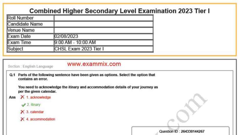 ssc board hindi question paper 2023 with answers pdf