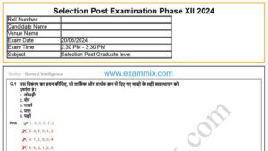 SSC Selection Post Phase 12 Question Paper 2024